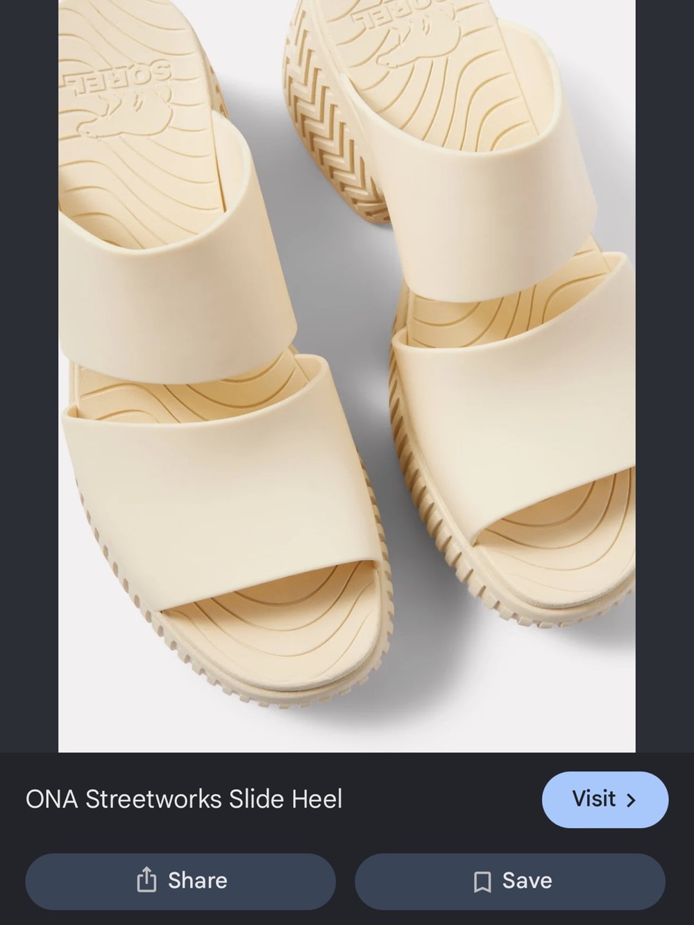 Sorel ONA Streetworks Slide Heel in Cream